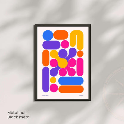 Affiche Géométrique Abstraite – Formes Colorées et Design Contemporain Minimaliste
