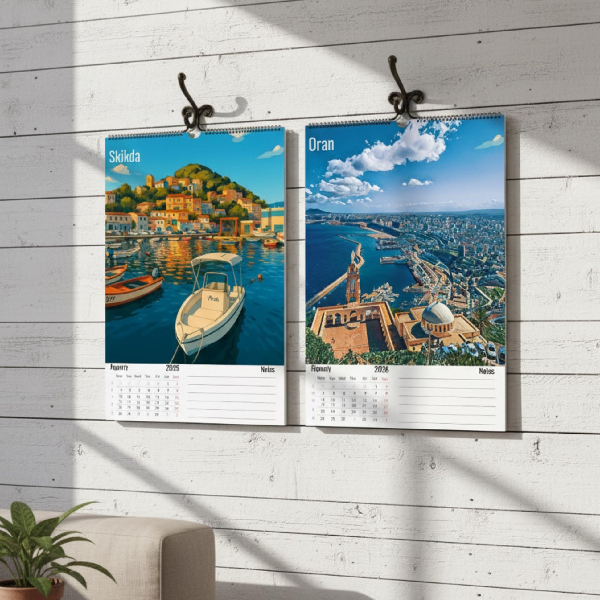 Calendrier Algérie 2026 – 12 Illustrations Artistiques des Villes d’Algérie