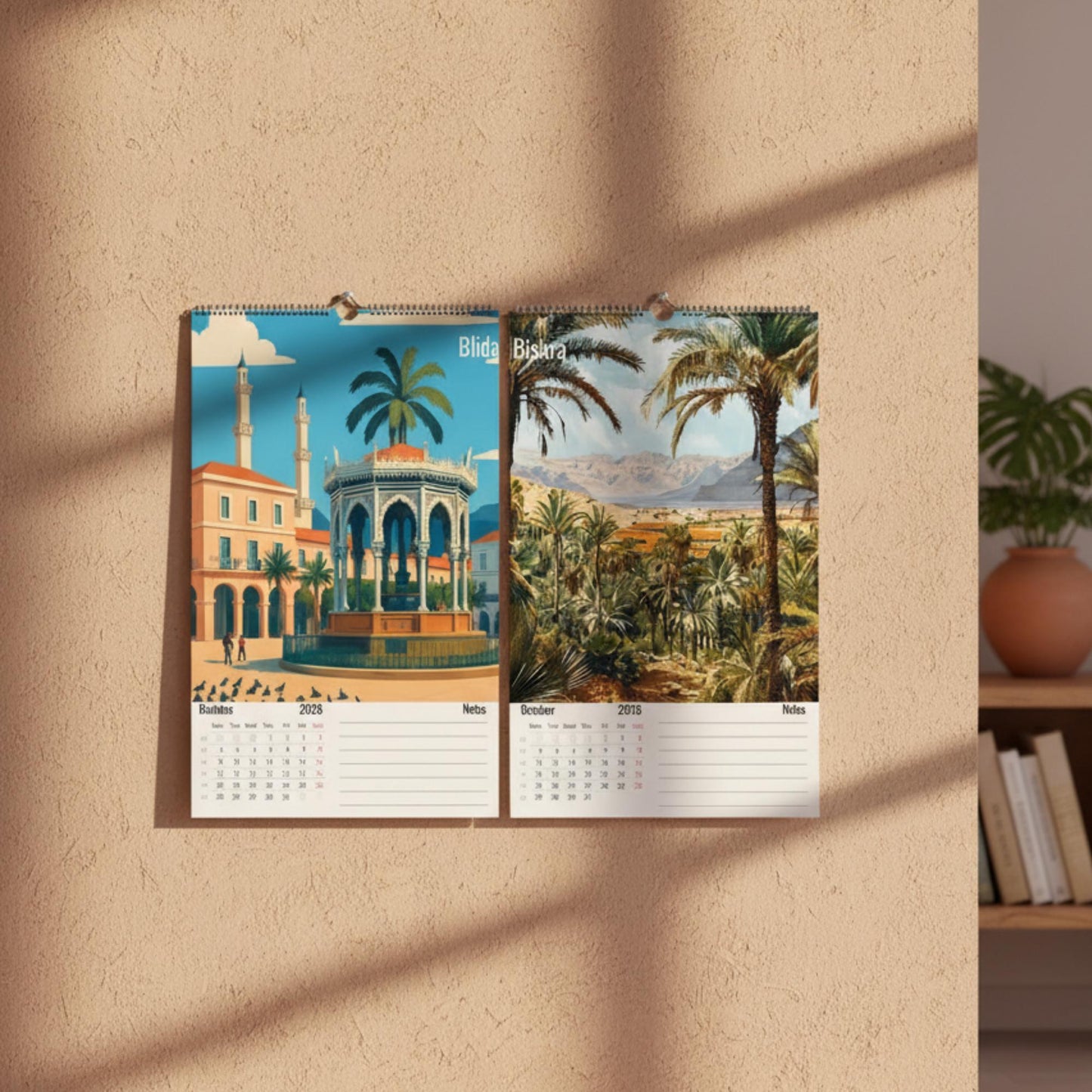 Calendrier Algérie 2026 – 12 Illustrations Artistiques des Villes d’Algérie