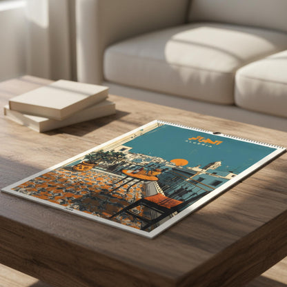 Calendrier Algérie 2026 – 12 Illustrations Artistiques des Villes d’Algérie