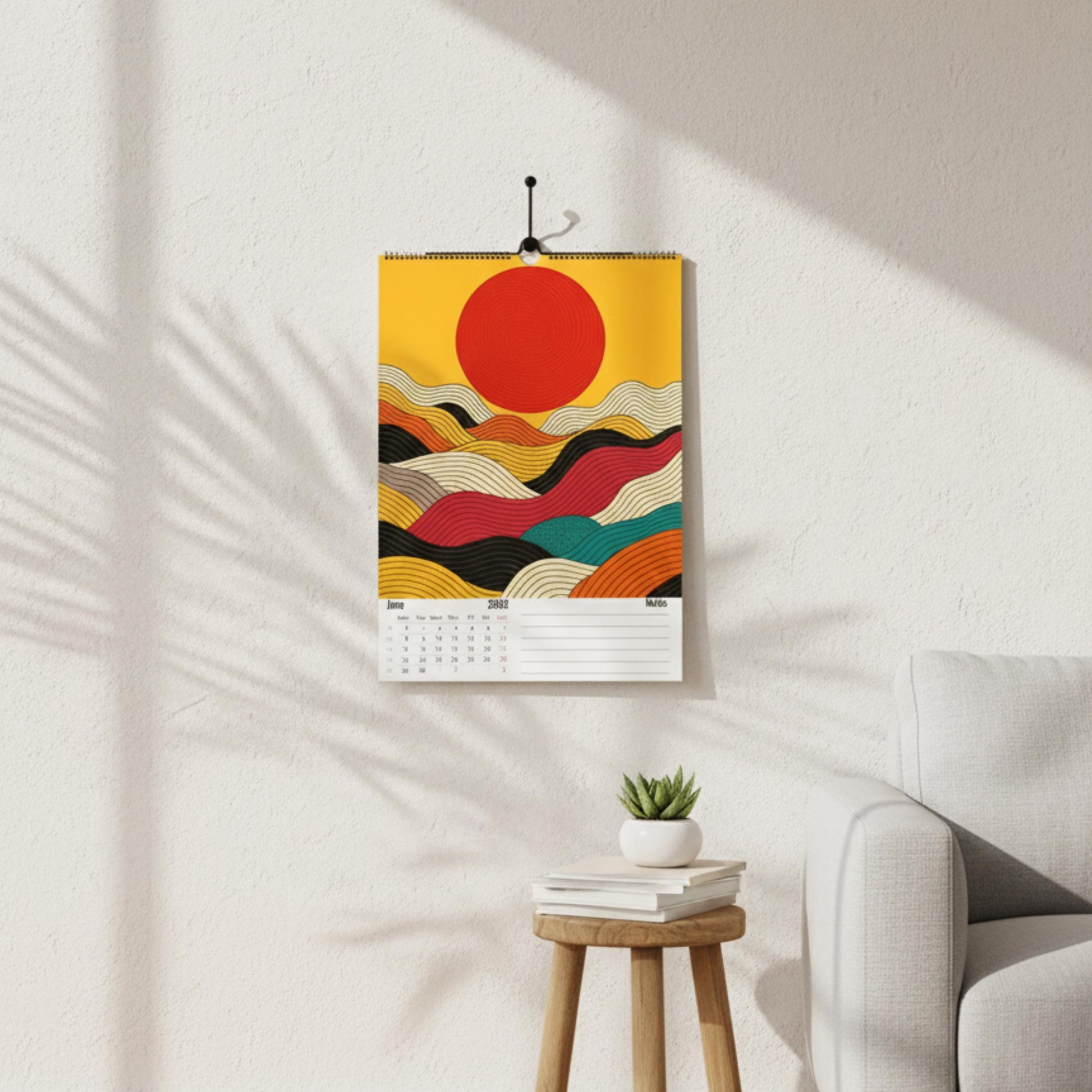 Calendrier 2026 – 12 Illustrations Abstraites et Modernes | Art Graphique Contemporain