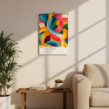 Calendrier 2026 – 12 Illustrations Abstraites et Modernes | Art Graphique Contemporain