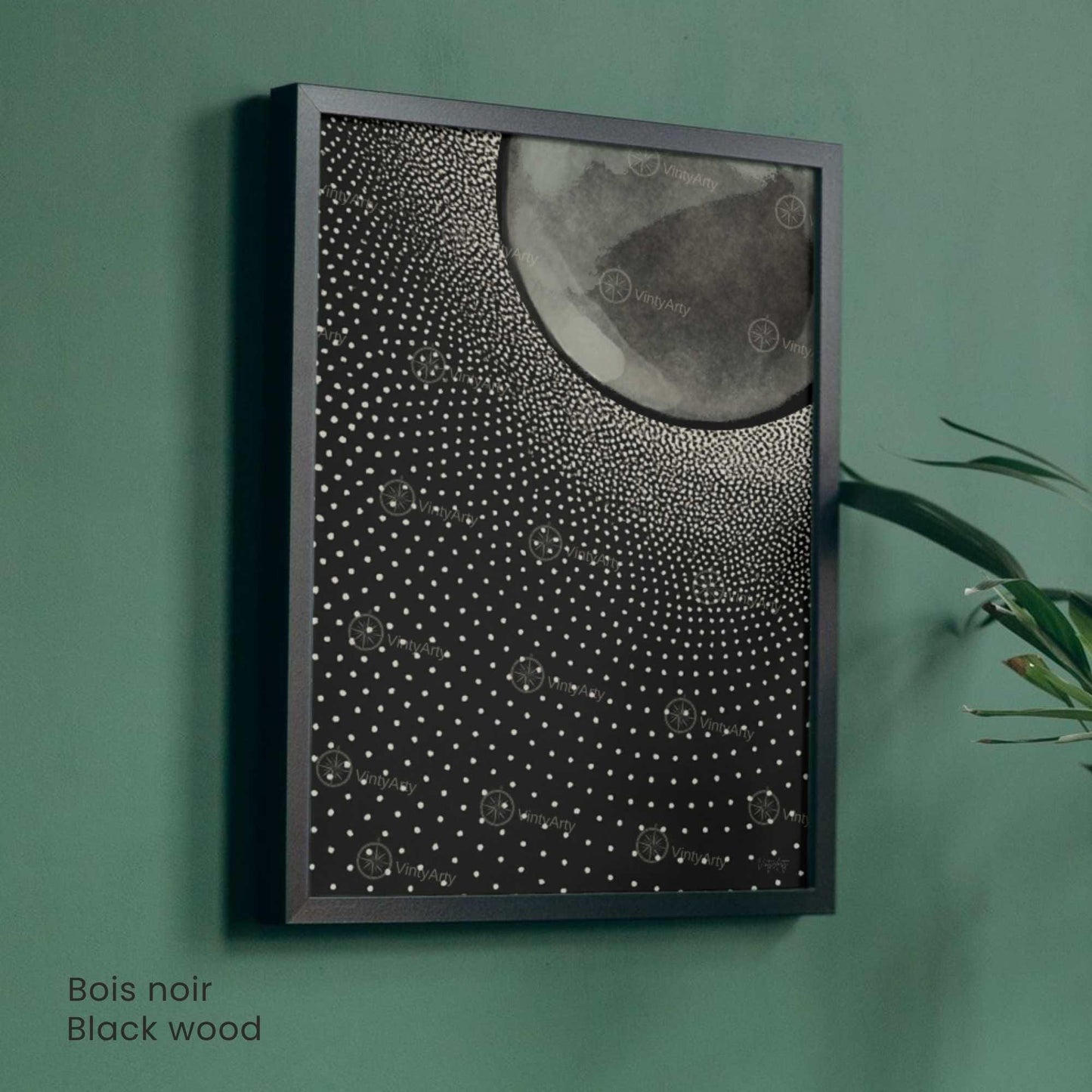 Affiche Lune Noire – Art Minimaliste et Contemporain | Poster Abstrait Noir et Blanc