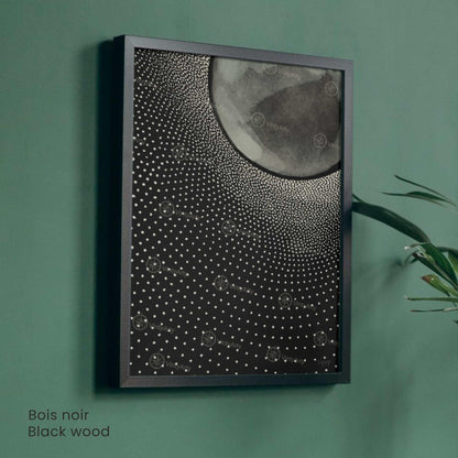 Affiche Lune Noire – Art Minimaliste et Contemporain | Poster Abstrait Noir et Blanc