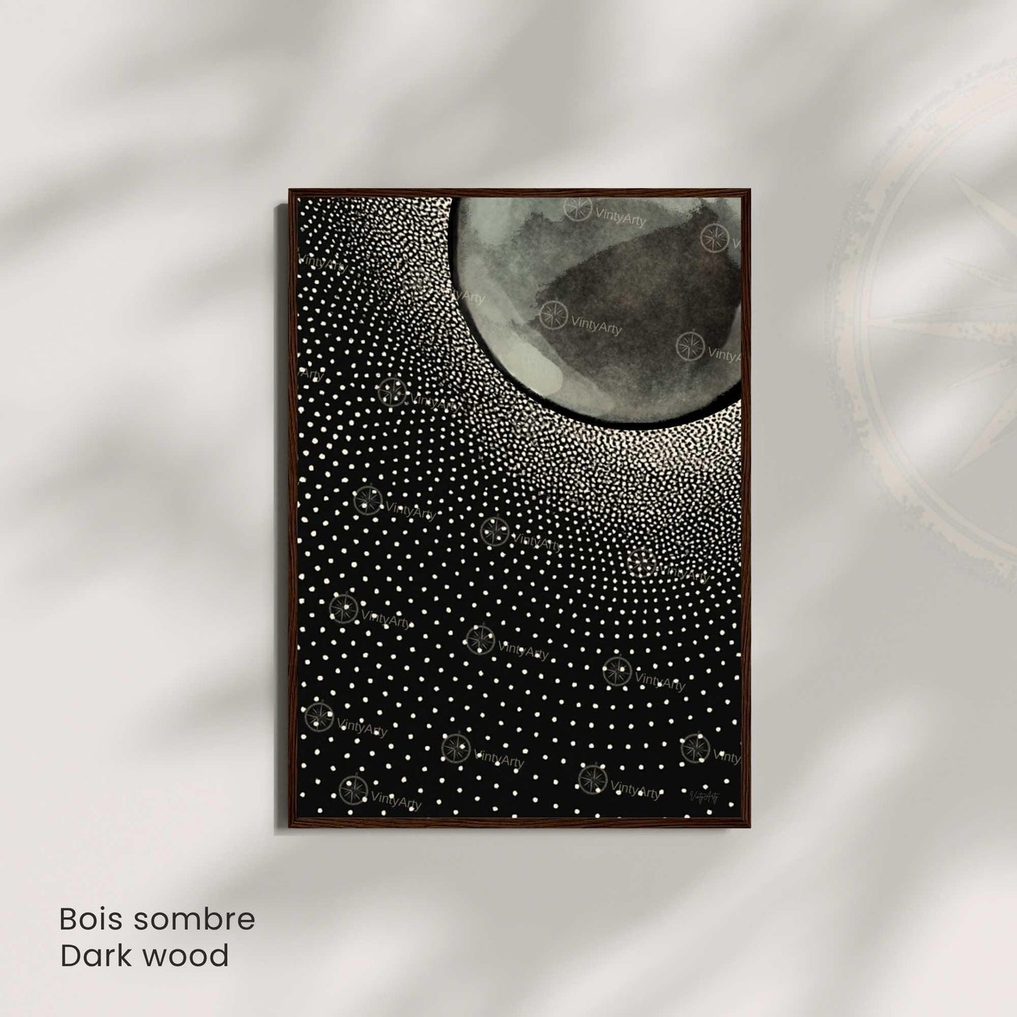 Affiche Lune Noire – Art Minimaliste et Contemporain | Poster Abstrait Noir et Blanc