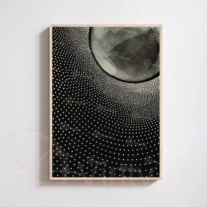 Affiche Lune Noire – Art Minimaliste et Contemporain | Poster Abstrait Noir et Blanc