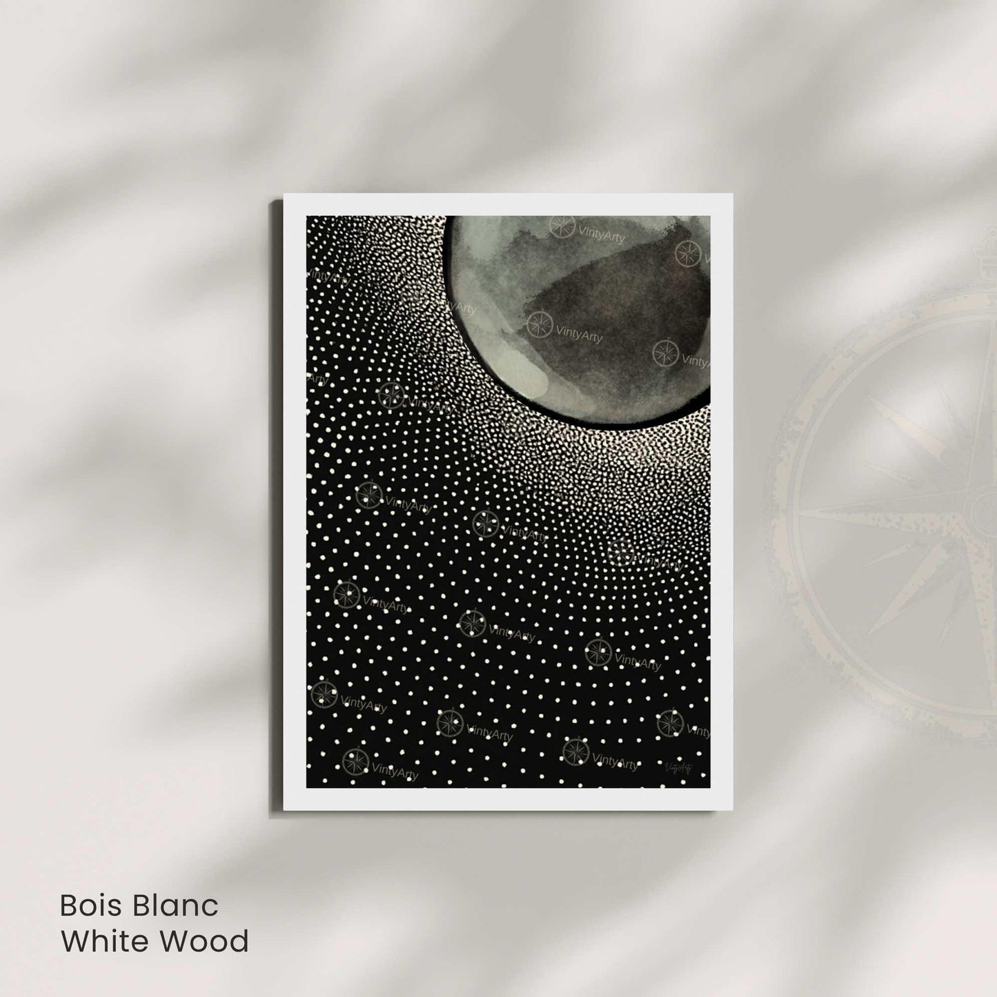 Affiche Lune Noire – Art Minimaliste et Contemporain | Poster Abstrait Noir et Blanc