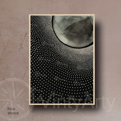 Affiche Lune Noire – Art Minimaliste et Contemporain | Poster Abstrait Noir et Blanc