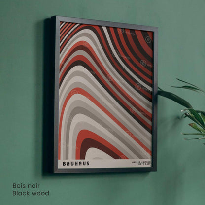 Affiche Bauhaus Rouge – Art Géométrique Abstrait | Poster Design Vintage et Moderne
