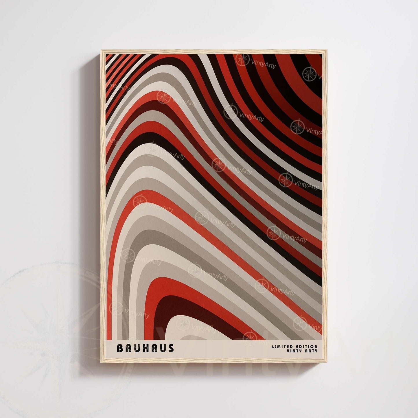 Affiche Bauhaus Rouge – Art Géométrique Abstrait | Poster Design Vintage et Moderne