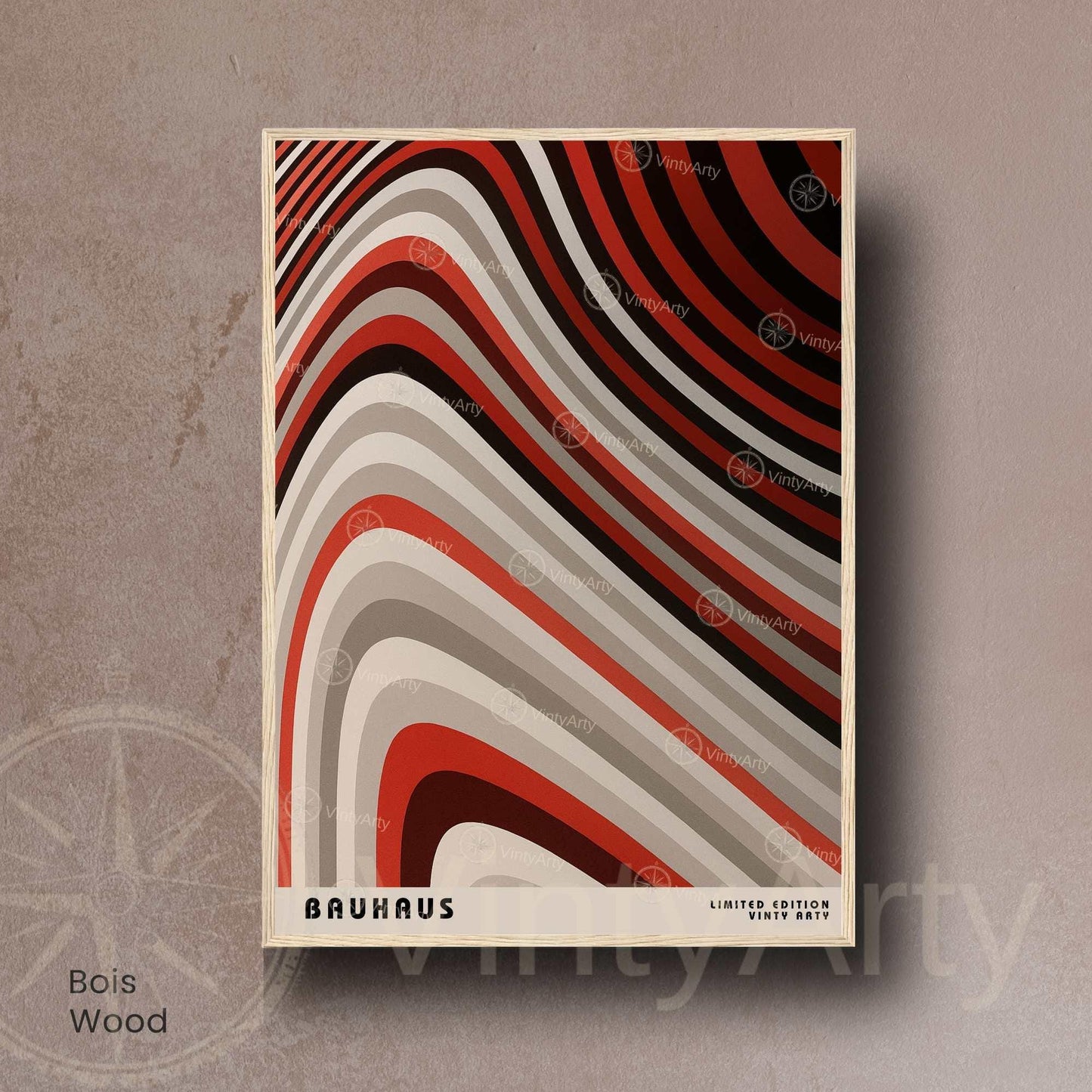 Affiche Bauhaus Rouge – Art Géométrique Abstrait | Poster Design Vintage et Moderne