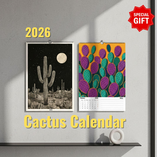 Cactus Calendar 2026 – Desert Art | Modern and Colorful Illustrations
