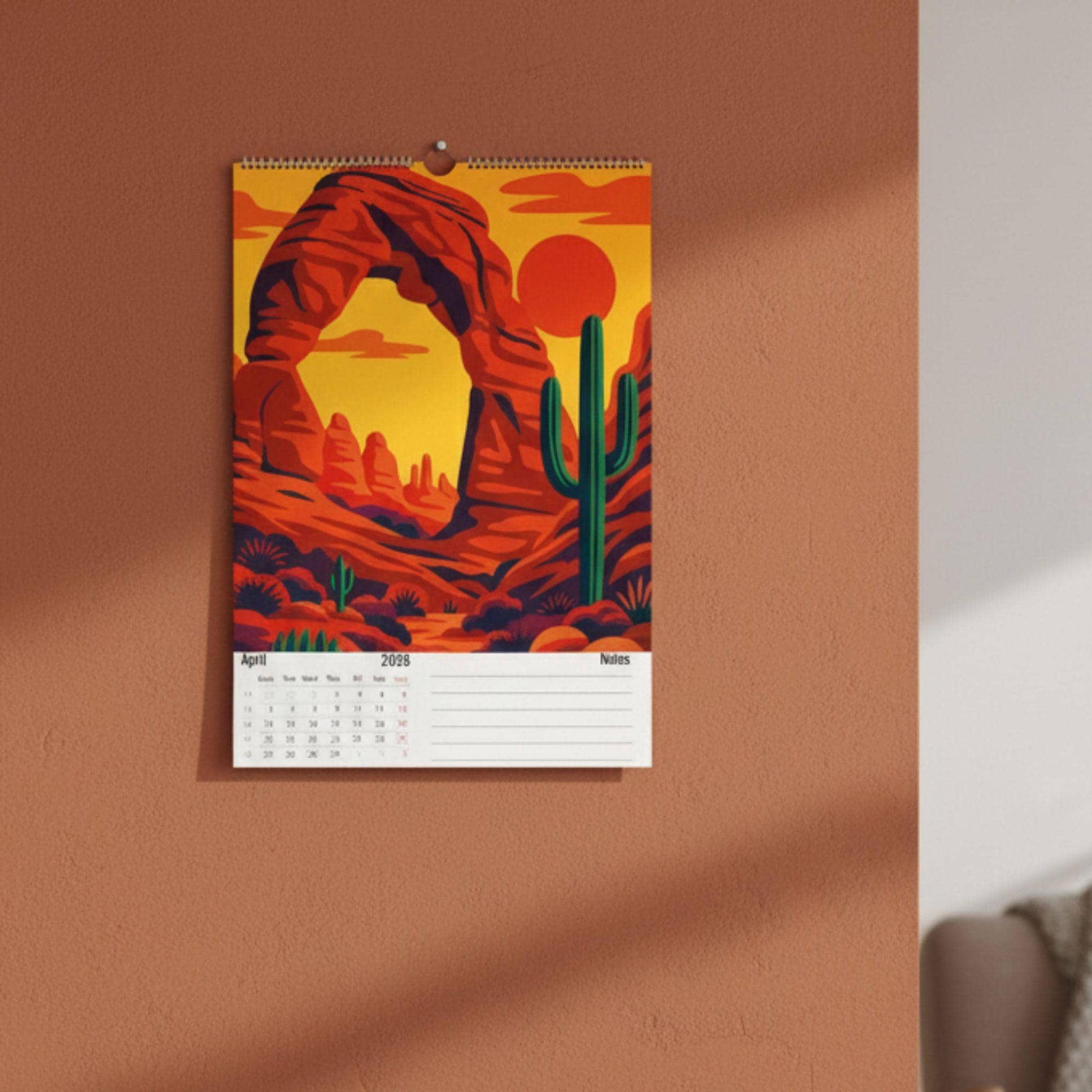 Calendrier 2026 Cactus – Art du Désert | Illustrations Modernes et Colorées