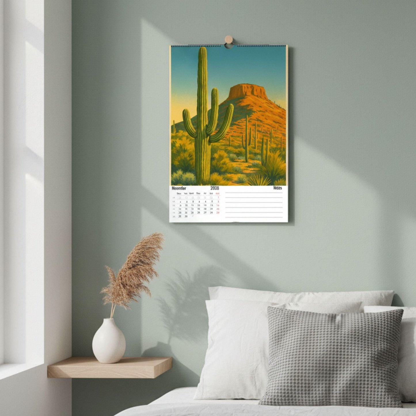 Calendrier 2026 Cactus – Art du Désert | Illustrations Modernes et Colorées