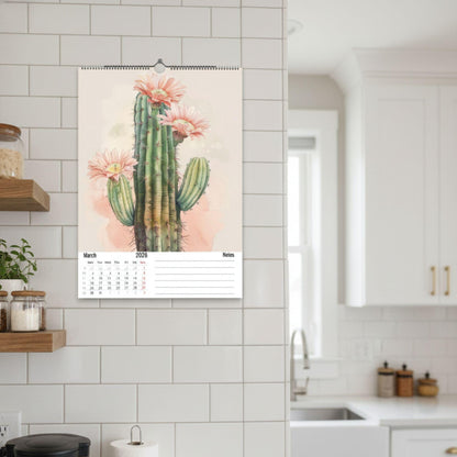 Calendrier 2026 Cactus – Art du Désert | Illustrations Modernes et Colorées