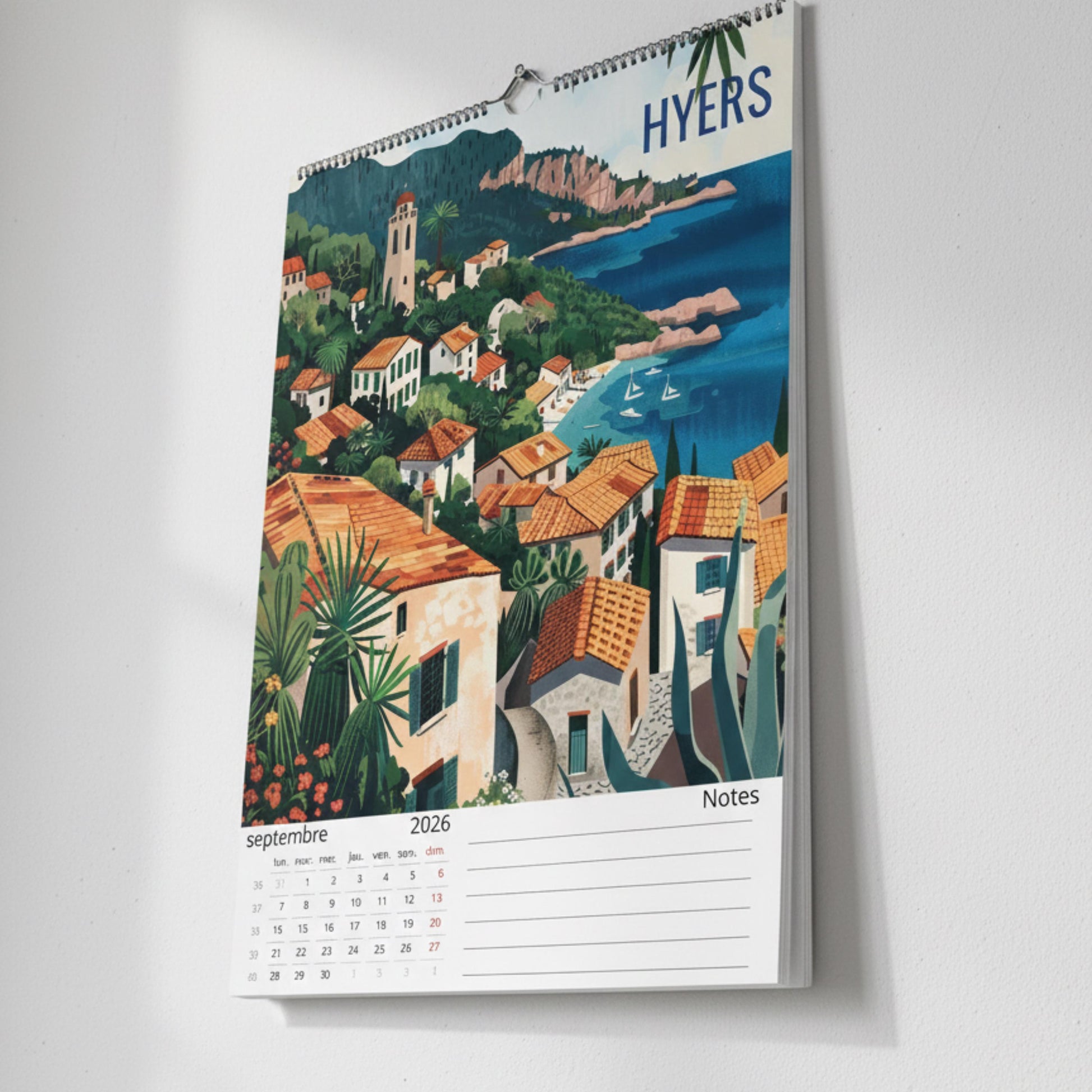 Calendrier Côte d’Azur 2026 – Calendrier mural illustré | Villes & paysages de la French Riviera | Illustrations réutilisables en affiches
