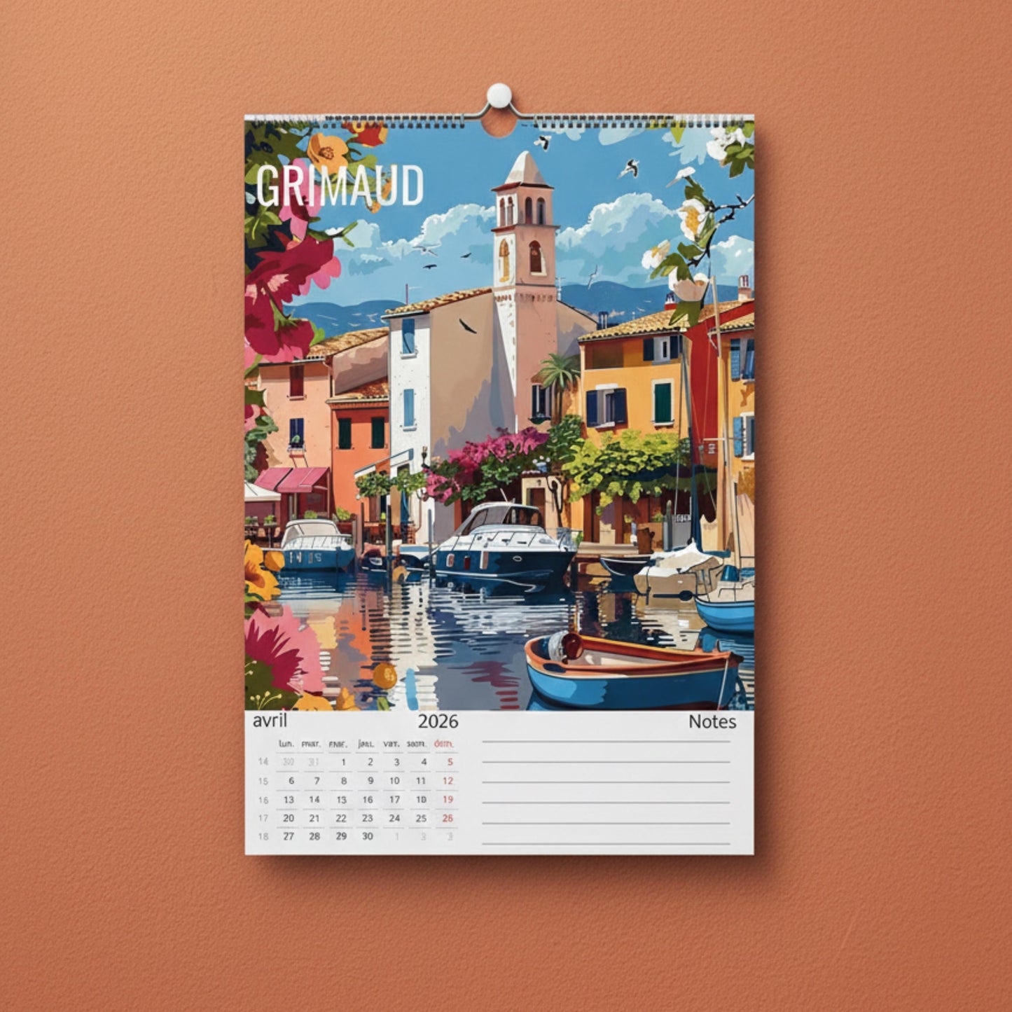 Calendrier Côte d’Azur 2026 – Calendrier mural illustré | Villes & paysages de la French Riviera | Illustrations réutilisables en affiches