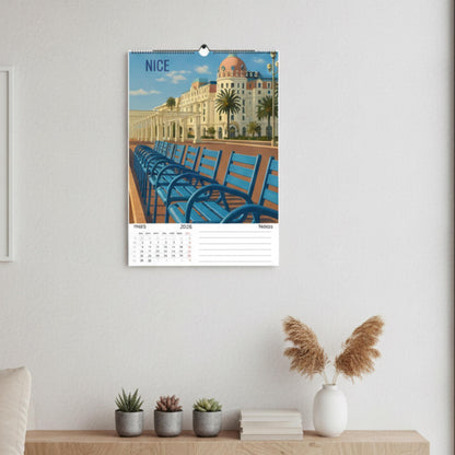Calendrier Côte d’Azur 2026 – Calendrier mural illustré | Villes & paysages de la French Riviera | Illustrations réutilisables en affiches