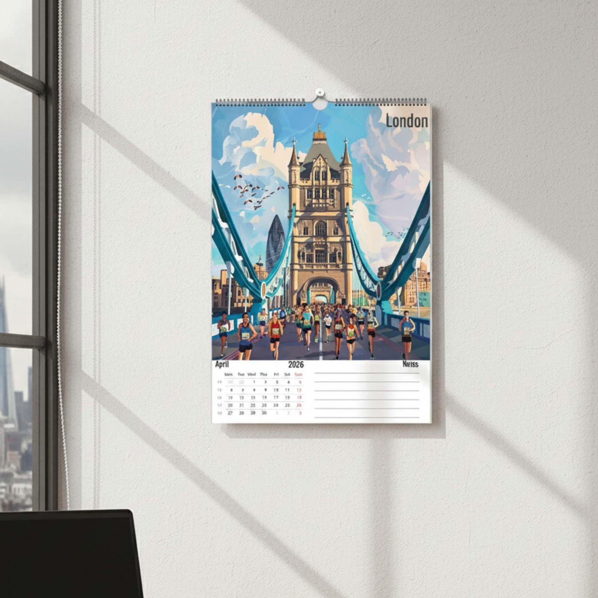 Calendrier Marathon 2026 – 12 Marathons Iconiques Illustrés