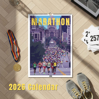 Calendrier Marathon 2026 – 12 Marathons Iconiques Illustrés