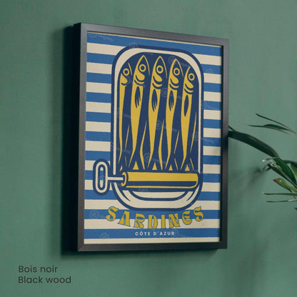 Affiche Sardines – Côte d’Azur - Affiche cuisine