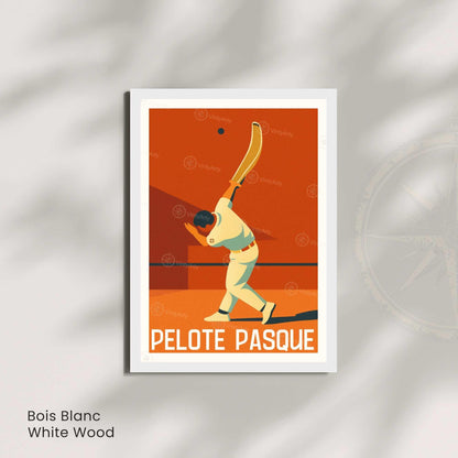 Affiche Pelote Basque – Illustration Sportive Vintage Moderne