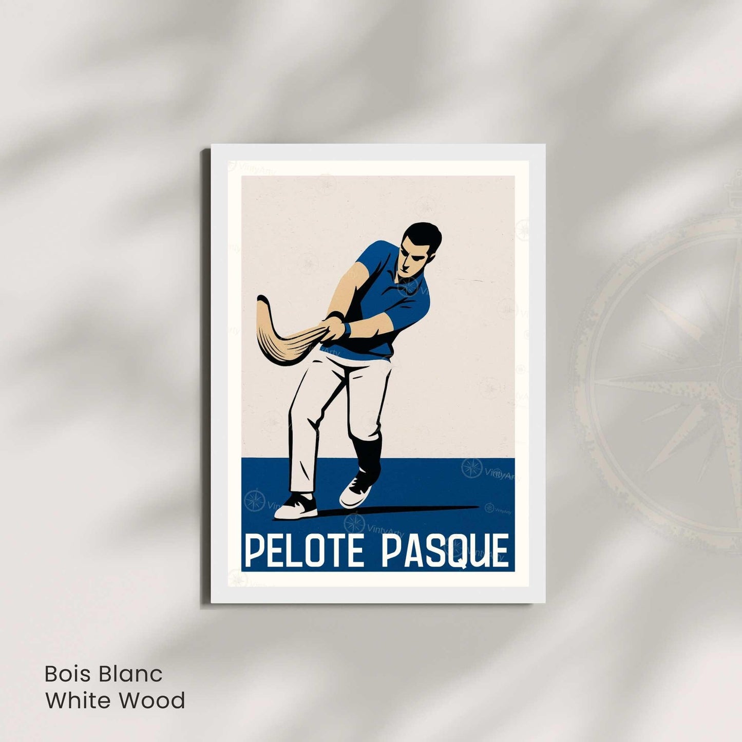 Affiche Pelote Basque – Illustration Sportive Vintage Moderne - Souvenir pays basque