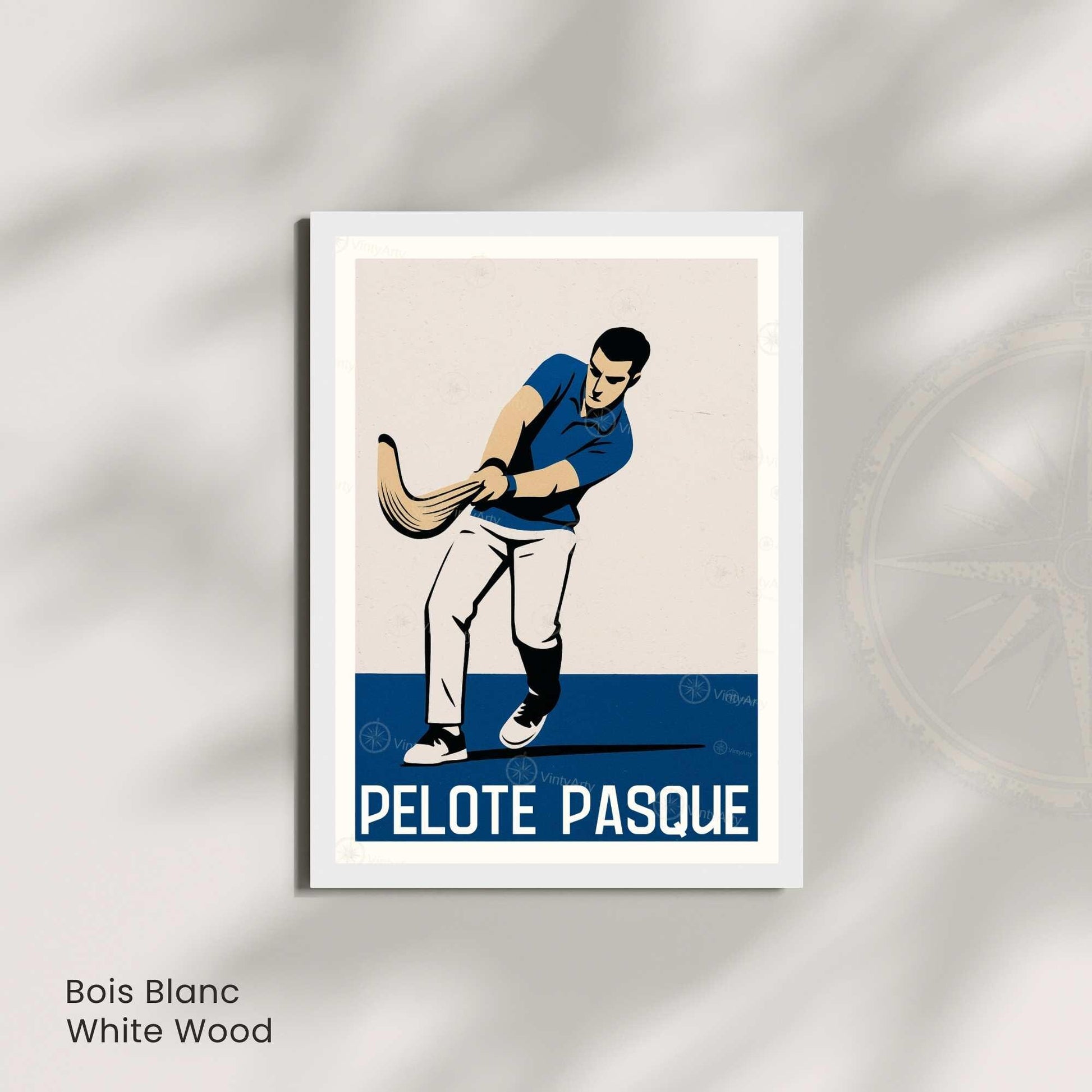 Affiche Pelote Basque – Illustration Sportive Vintage Moderne - Souvenir pays basque