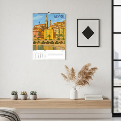 Calendrier Côte d’Azur 2026 – Calendrier mural illustré | Villes & paysages de la French Riviera | Illustrations réutilisables en affiches