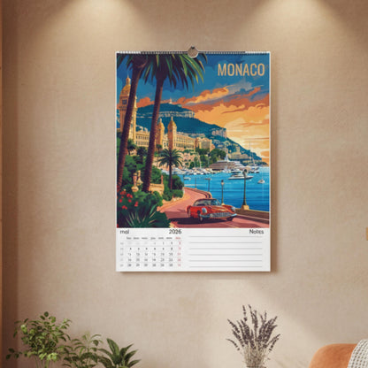 Calendrier Côte d’Azur 2026 – Calendrier mural illustré | Villes & paysages de la French Riviera | Illustrations réutilisables en affiches