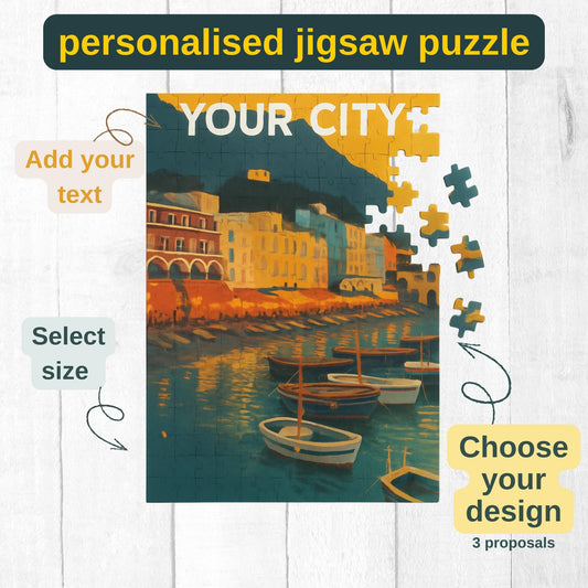 Puzzle personnalisable – Votre design | Cadeau unique | Puzzle photo avec texte | 30 à 1000 pièces | Boîte en métal premium