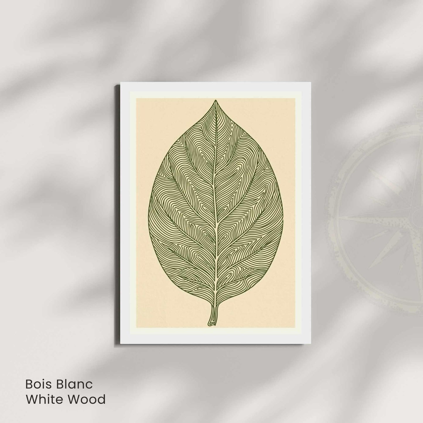 Affiche feuille vert olive — illustration botanique minimaliste