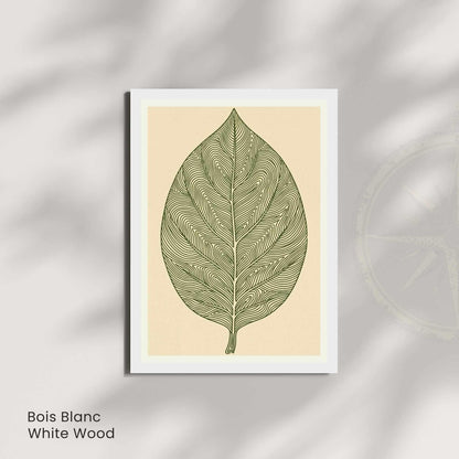 Affiche feuille vert olive — illustration botanique minimaliste