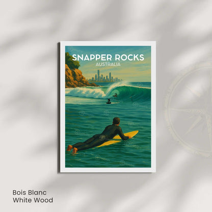 Affiche Snapper Rocks Australie, poster voyage surf Gold Coast