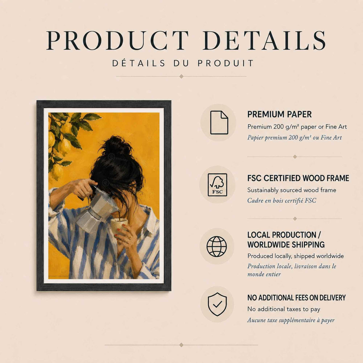 Femme préparant un café italien, peinture à l'huile contemporaine | Collection Quiet Rituals