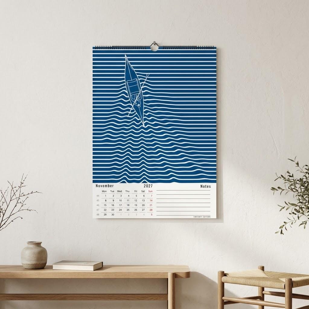 Calendrier mural 2027 Bauhaus & Op Art – 12 affiches d'art à encadrer, papier premium, cadeau design