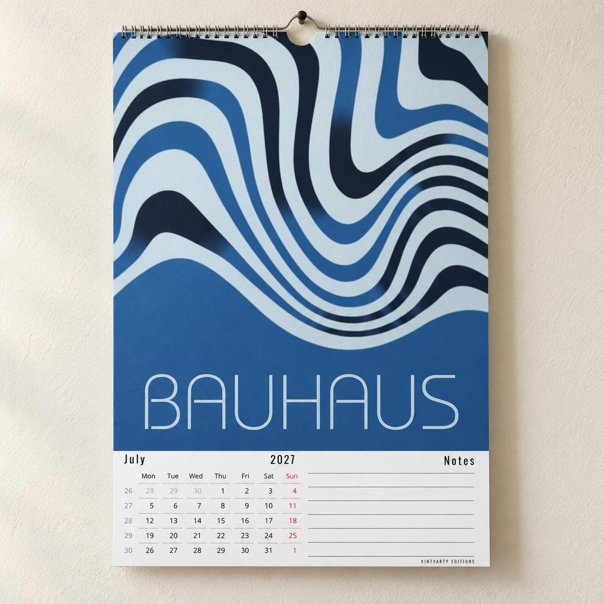 Calendrier mural 2027 Bauhaus & Op Art – 12 affiches d'art à encadrer, papier premium, cadeau design