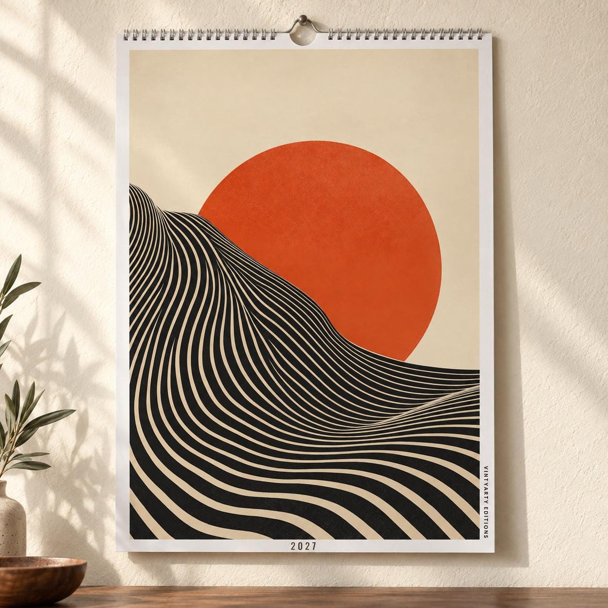 Calendrier mural 2027 Bauhaus & Op Art – 12 affiches d'art à encadrer, papier premium, cadeau design