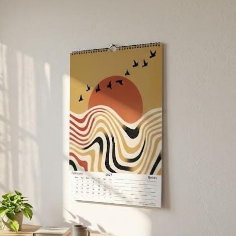 Calendrier mural 2027 Bauhaus & Op Art – 12 affiches d'art à encadrer, papier premium, cadeau design