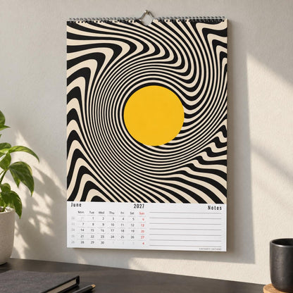 Calendrier mural 2027 Bauhaus & Op Art – 12 affiches d'art à encadrer, papier premium, cadeau design