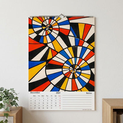 Calendrier mural 2027 Bauhaus & Op Art – 12 affiches d'art à encadrer, papier premium, cadeau design
