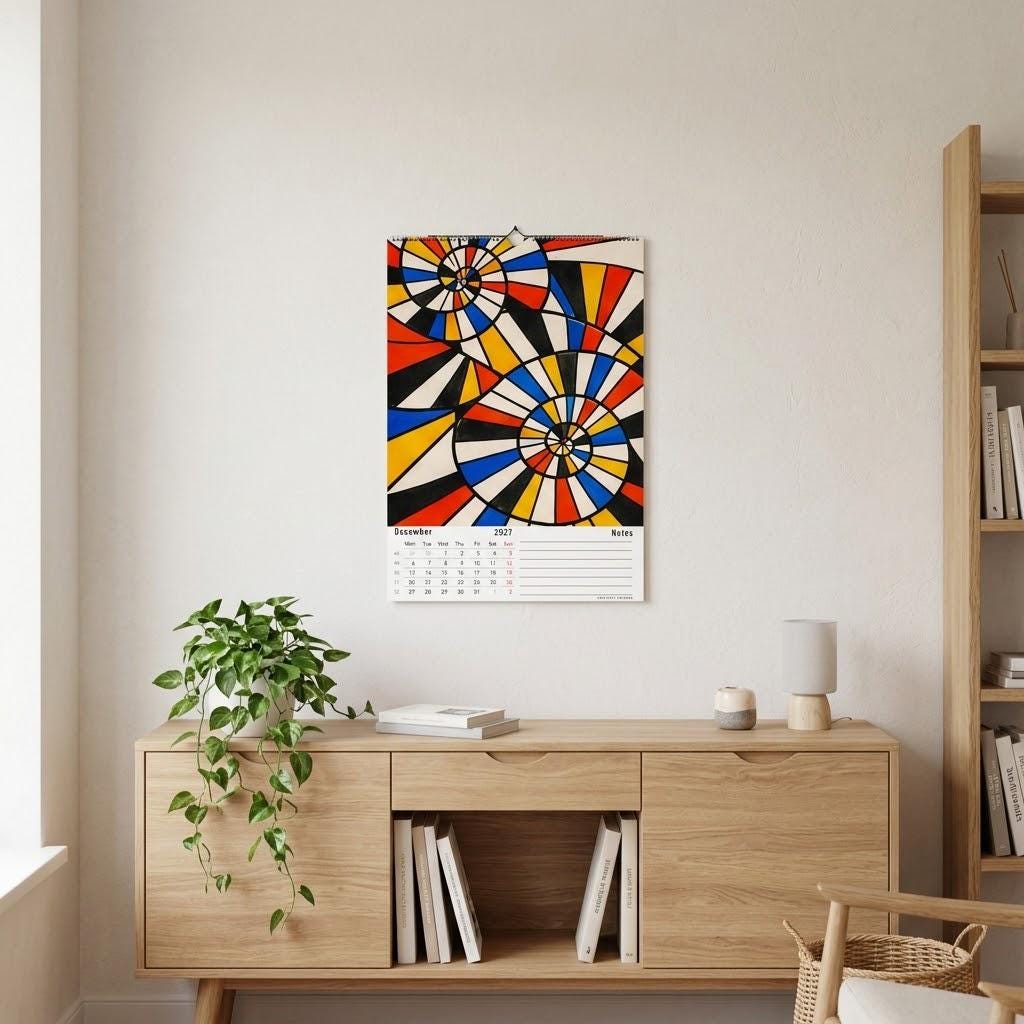 Calendrier mural 2027 Bauhaus & Op Art – 12 affiches d'art à encadrer, papier premium, cadeau design
