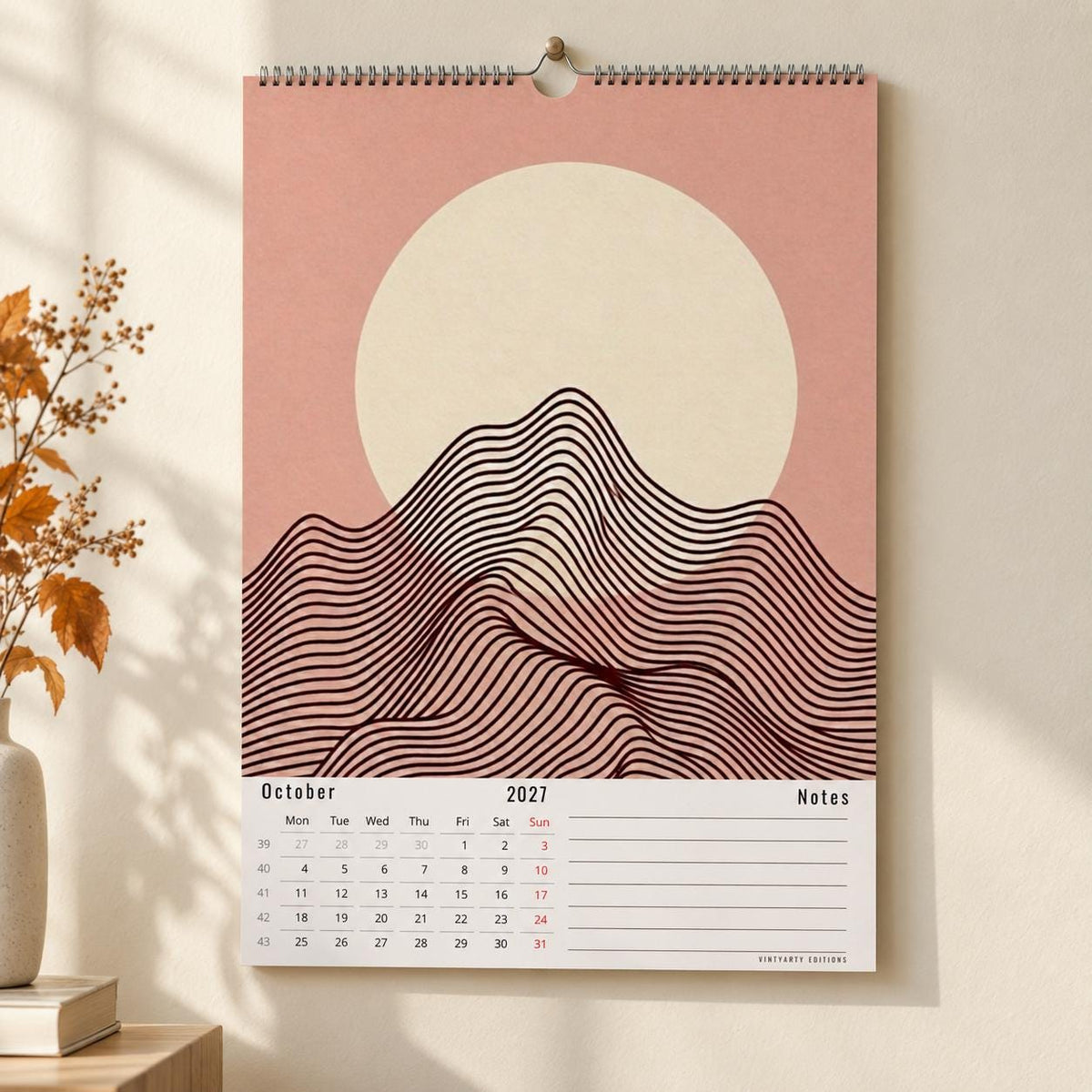 Calendrier mural 2027 Bauhaus & Op Art – 12 affiches d'art à encadrer, papier premium, cadeau design