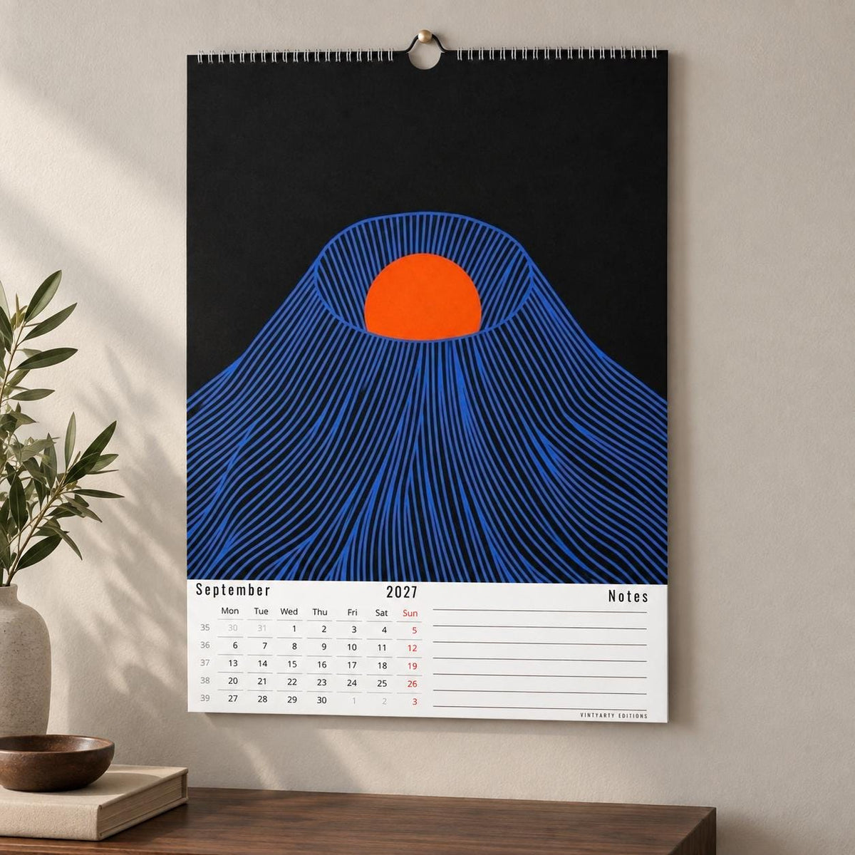 Calendrier mural 2027 Bauhaus & Op Art – 12 affiches d'art à encadrer, papier premium, cadeau design