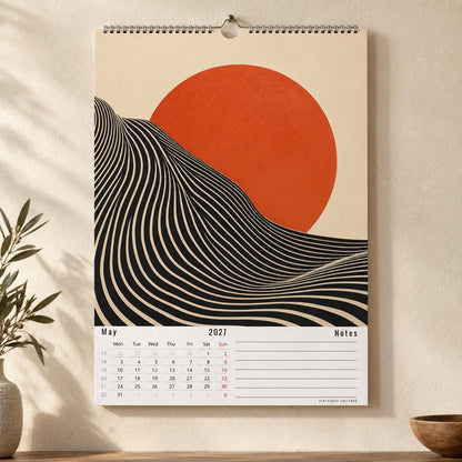 Calendrier mural 2027 Bauhaus & Op Art – 12 affiches d'art à encadrer, papier premium, cadeau design