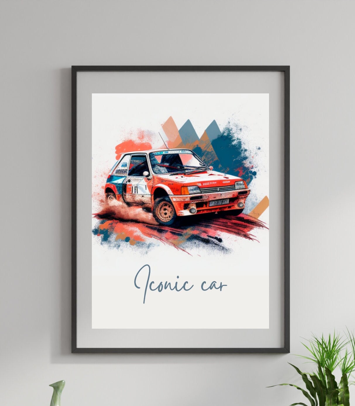 Affiche Peugeot 205 Sport | Art mural | Affiche voiture vintage | Affiche Rallye