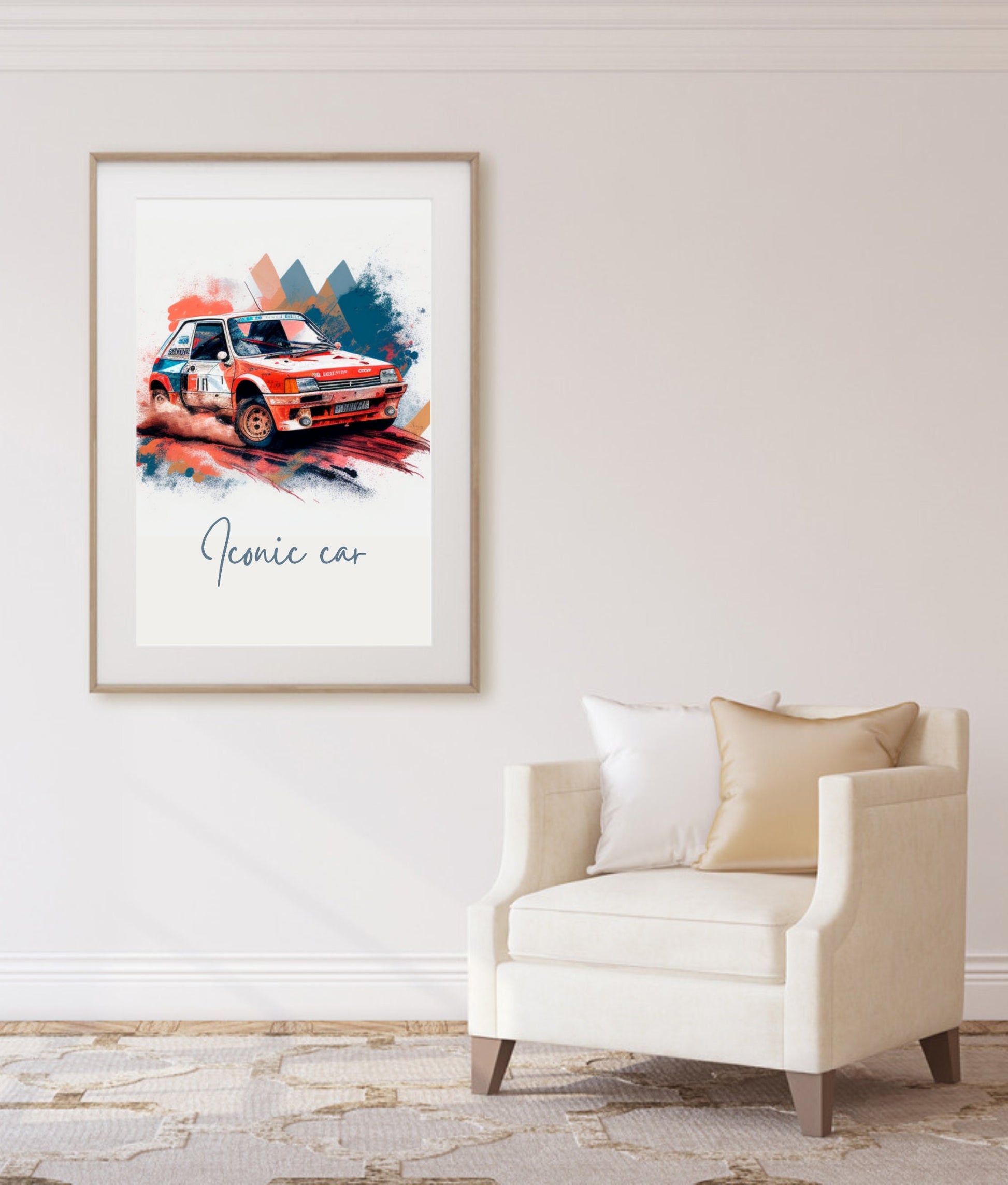 Affiche Peugeot 205 Sport | Art mural | Affiche voiture vintage | Affiche Rallye