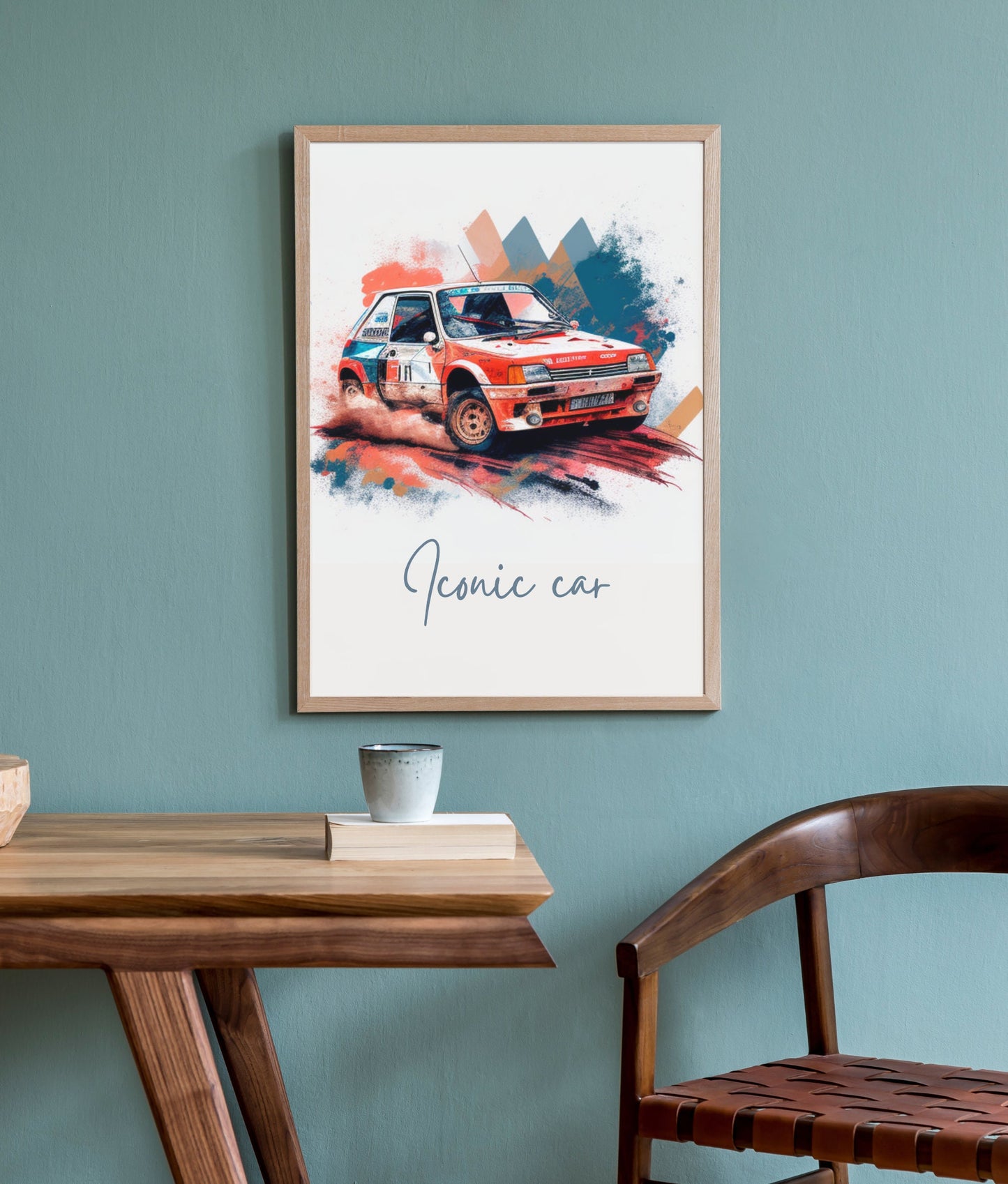 Affiche Peugeot 205 Sport | Art mural | Affiche voiture vintage | Affiche Rallye