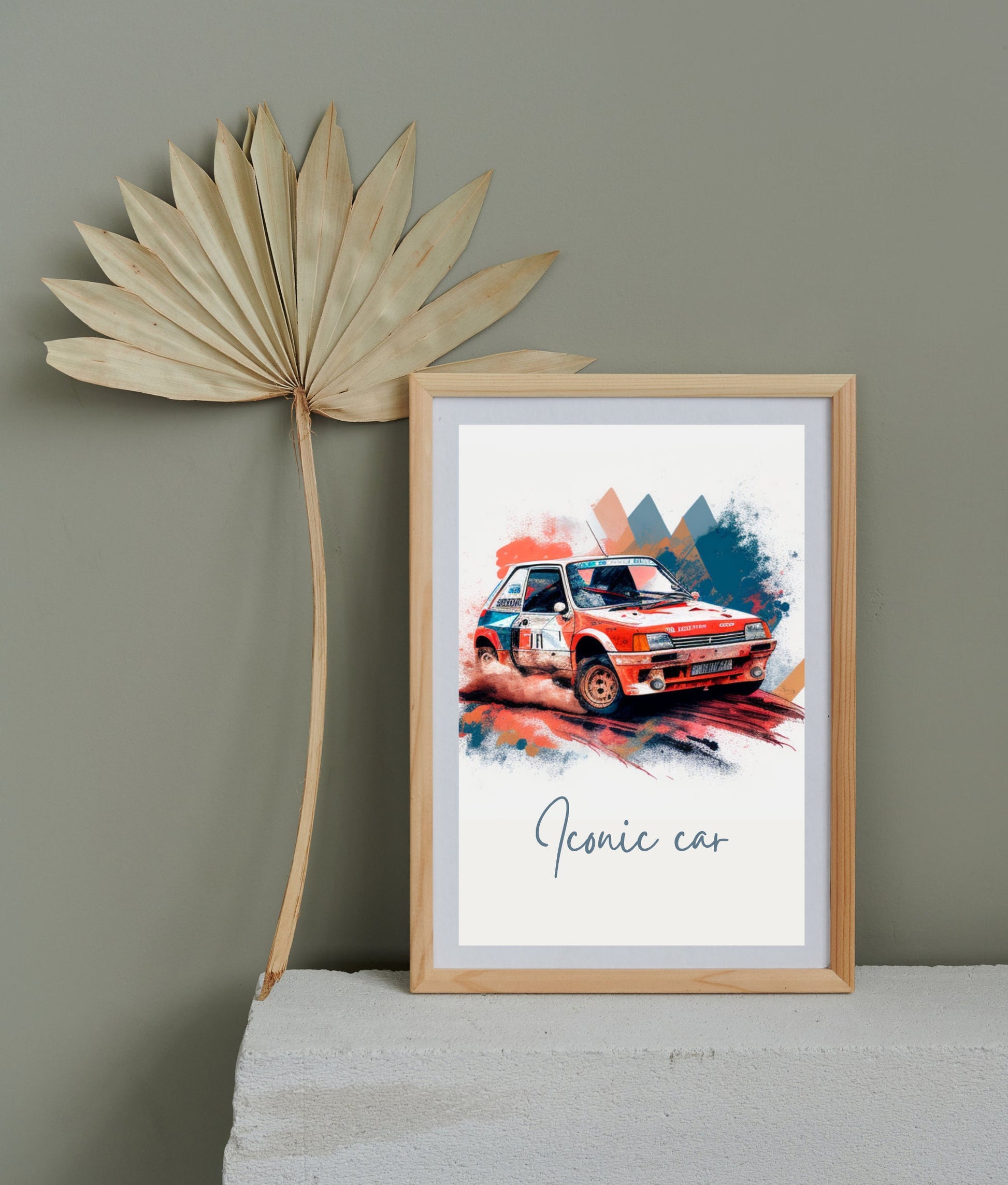 Affiche Peugeot 205 Sport | Art mural | Affiche voiture vintage | Affiche Rallye