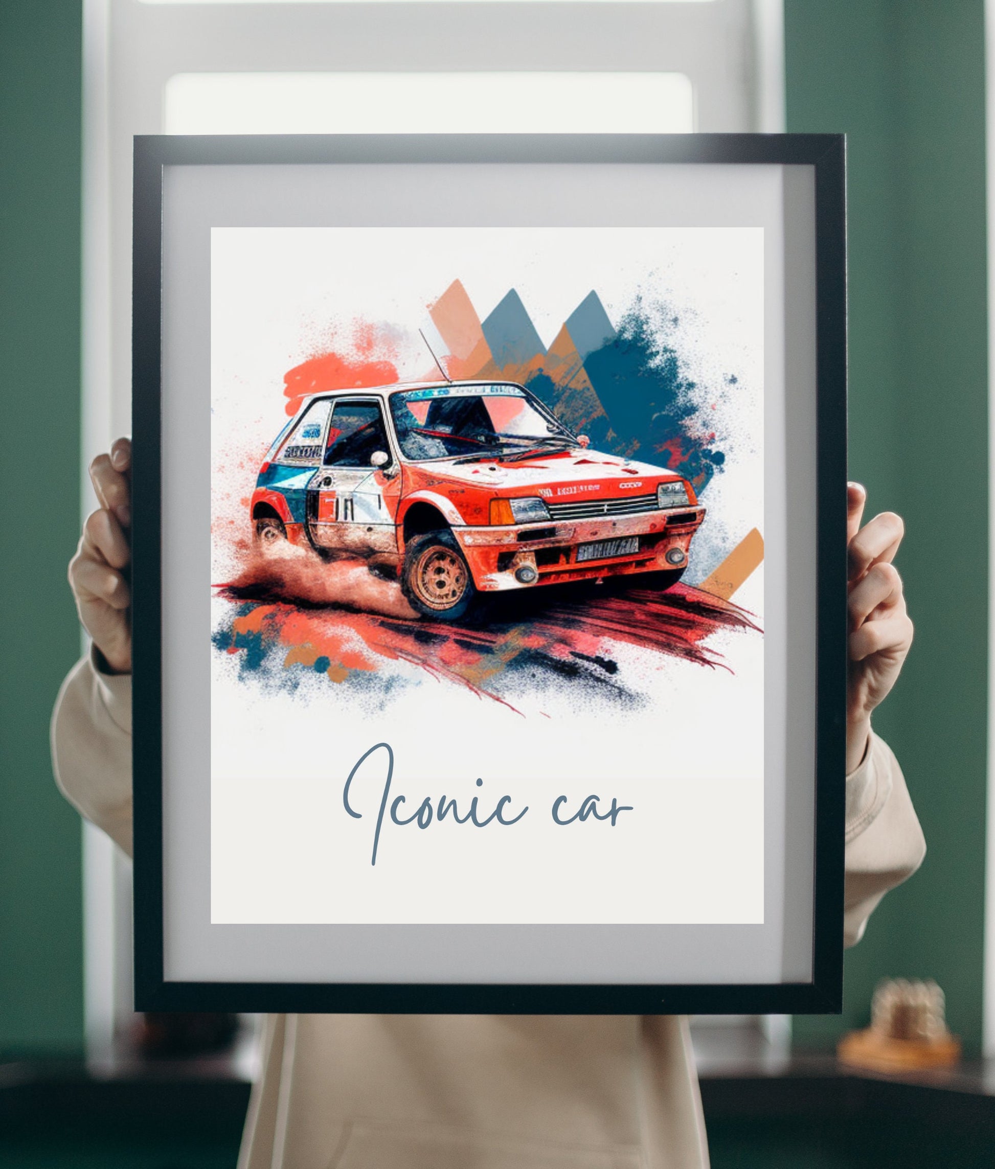 Affiche Peugeot 205 Sport | Art mural | Affiche voiture vintage | Affiche Rallye